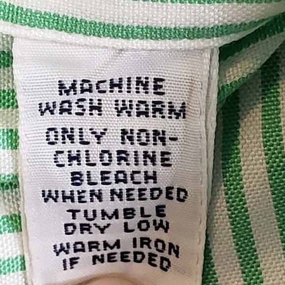 Polo Ralph Lauren Shirt Mens Size 16 Large Green Stripe Button Down Oxford LS - Picture 7 of 8